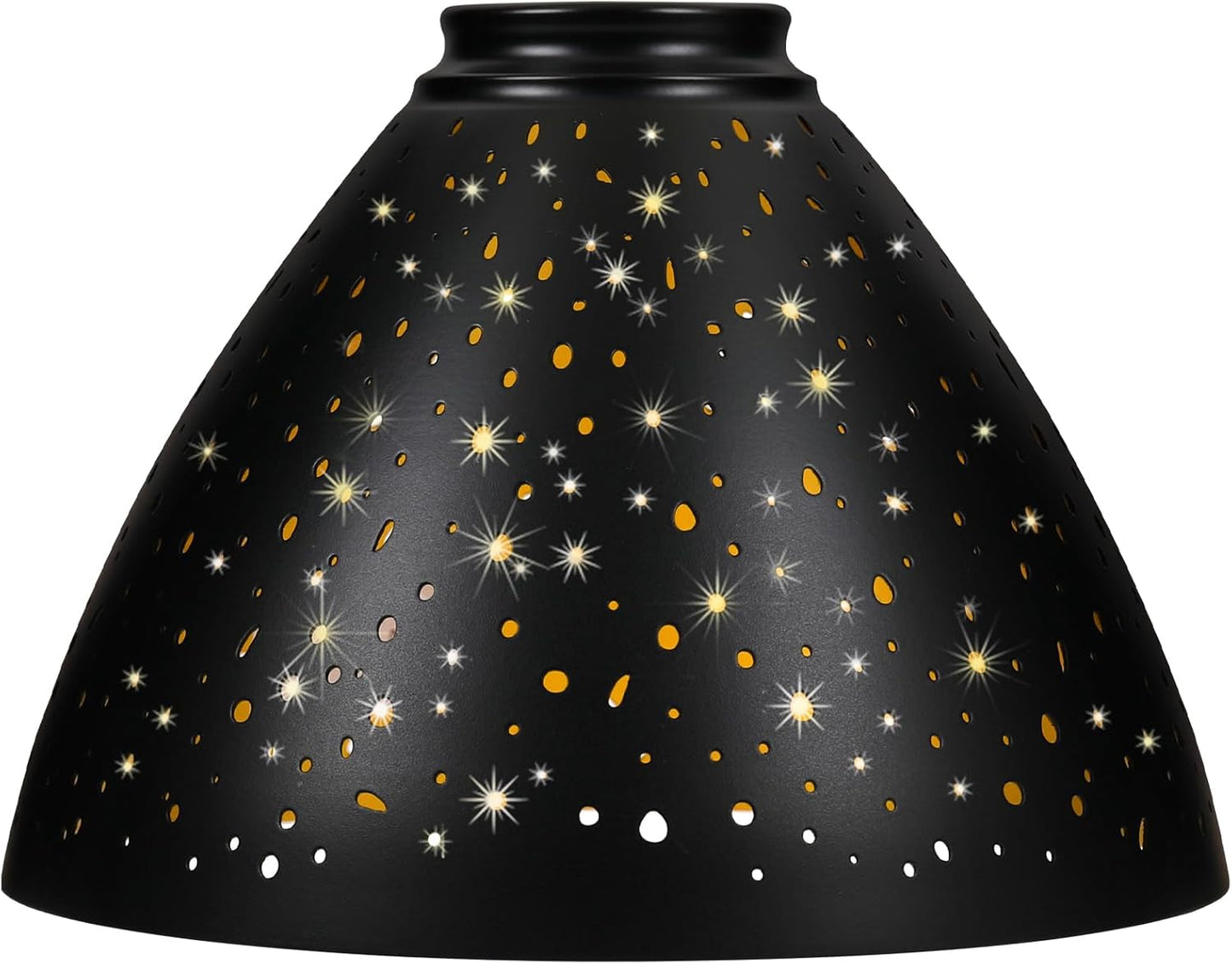 Torchiere Lamp Shade | Etched Stars Design with Screw-On Fitter
