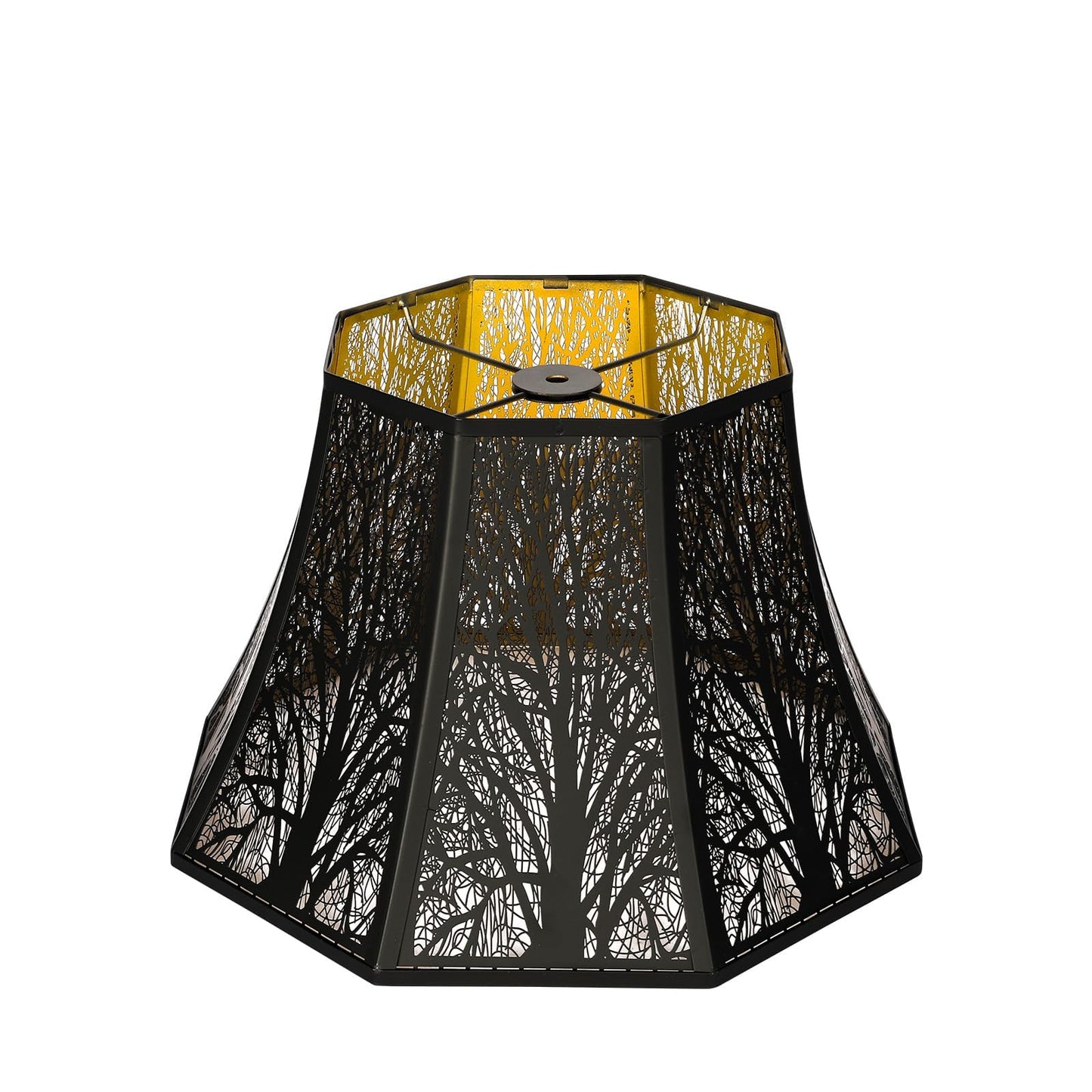Octagonal Metal Lampshade | Etched Forest Design