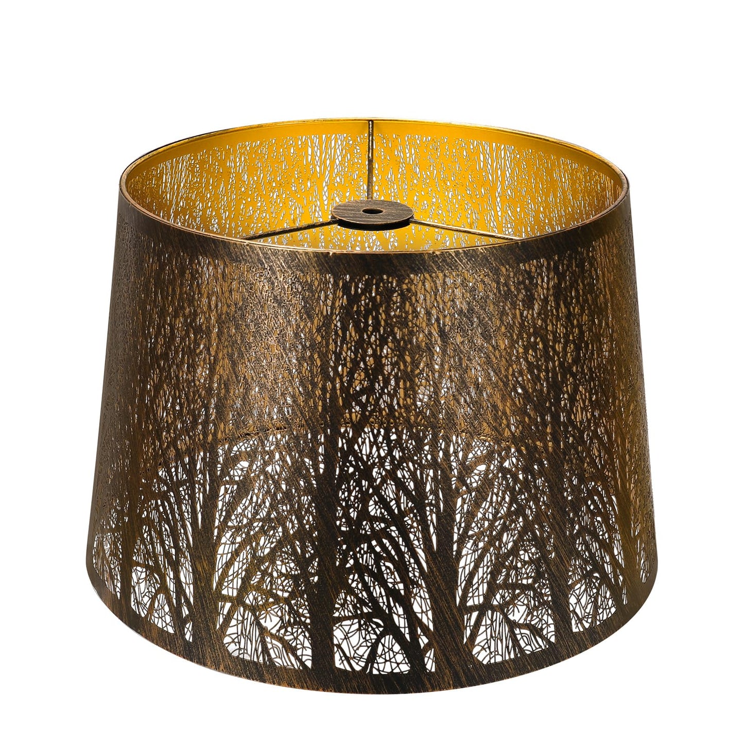 Antique Bronze Tree Etched Drum Lampshade – 10×12×8 Inch