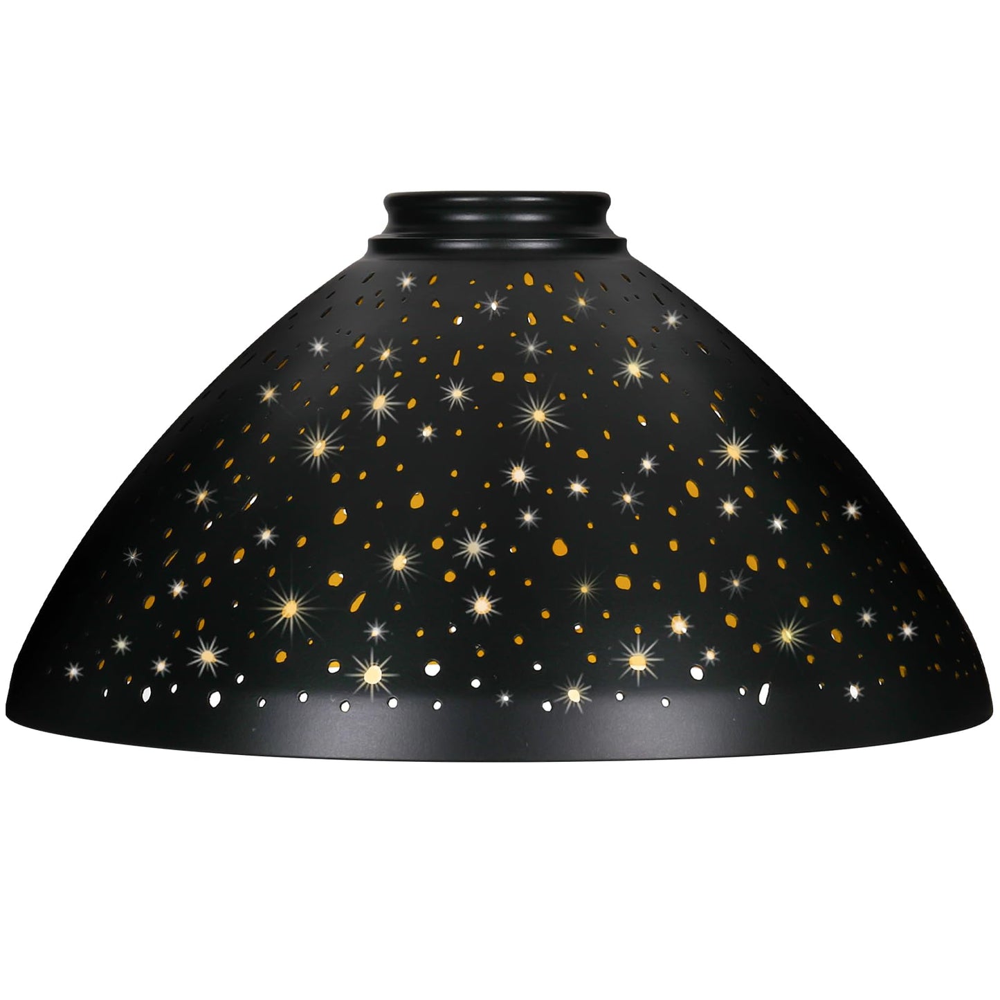 Torchiere Lamp Shade | Etched Stars Design with Screw-On Fitter