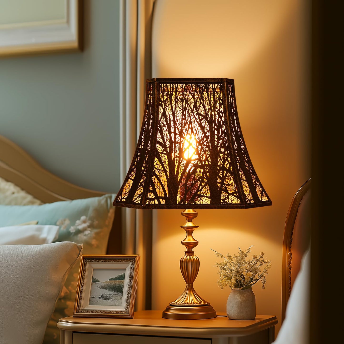 Large Square Bell Forest Lampshade – 8×14×11 Inch