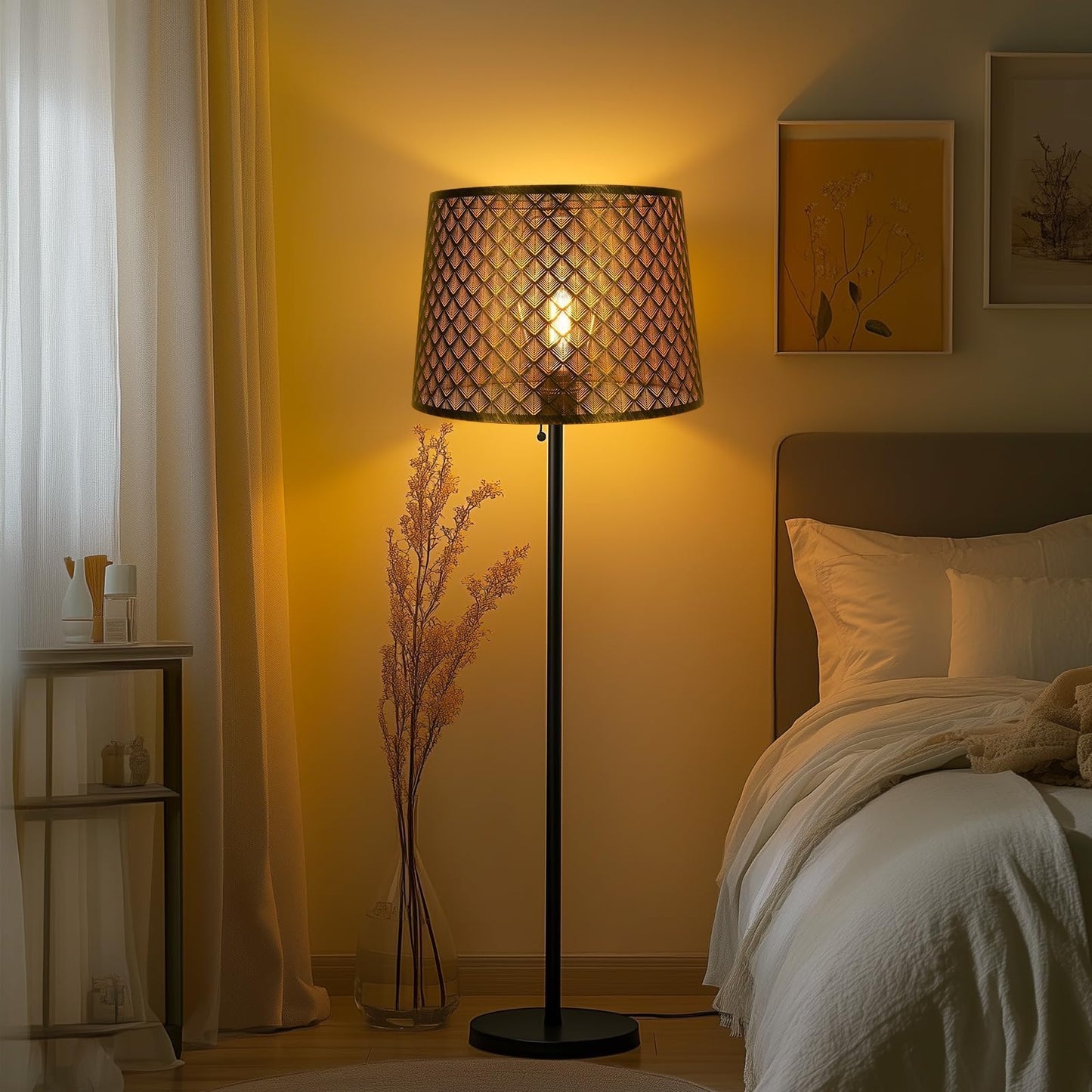 Arrow Design Etched Drum Lampshade – 12×14×10 Inch