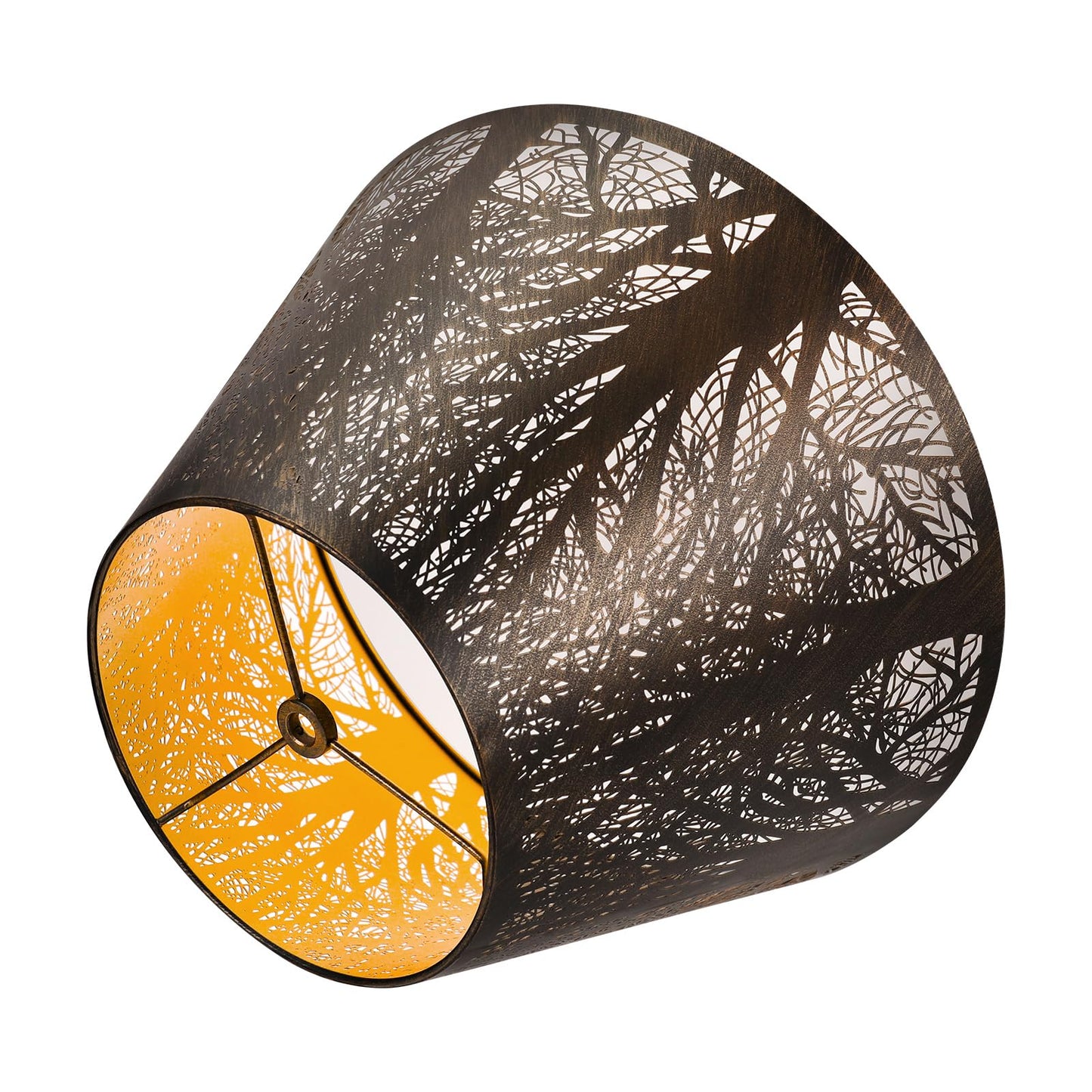 Bronze Gold Tree Pattern Barrel Lampshade – 7×13×7.8 Inch