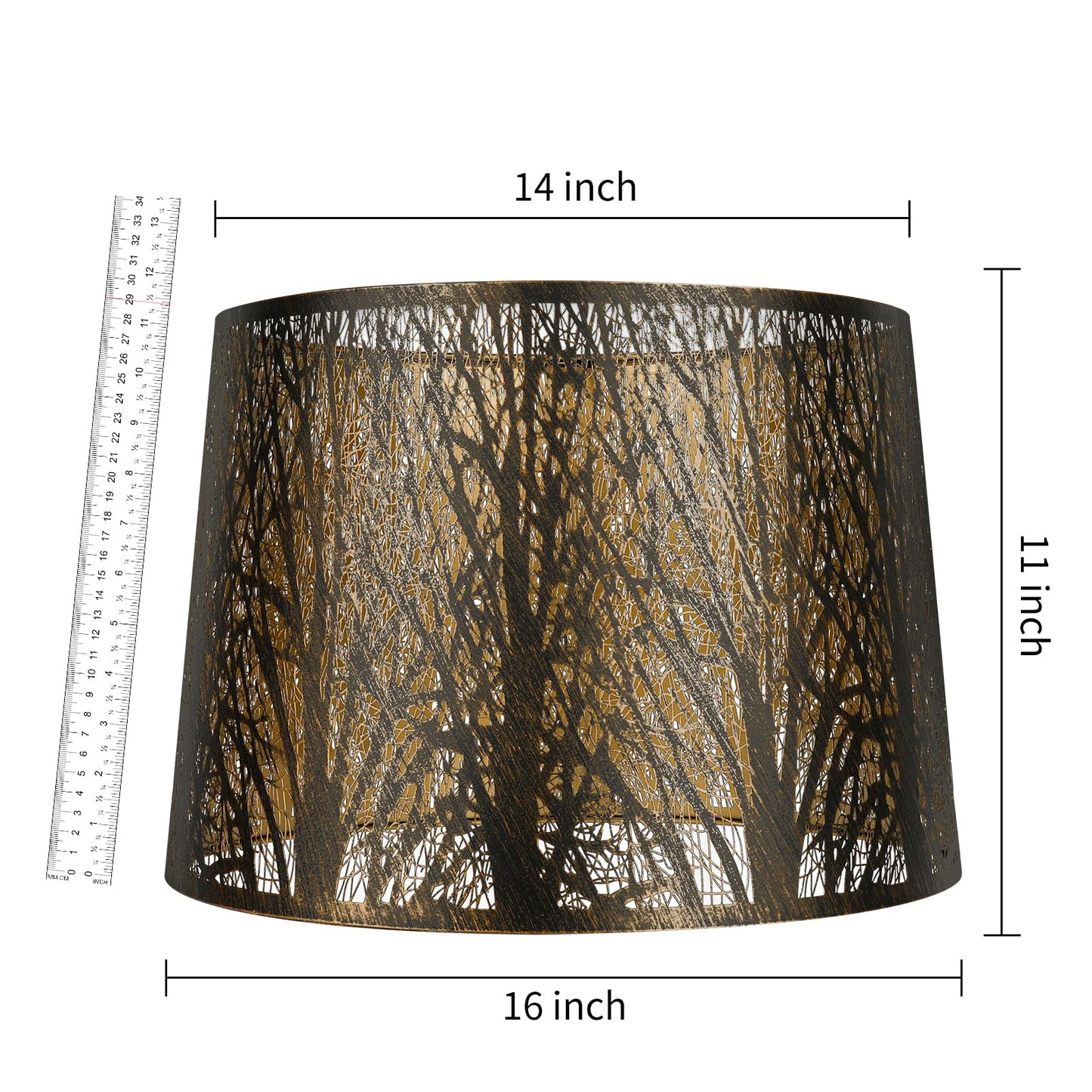 Forest Etched Lampshade – 14×16×11 Inch