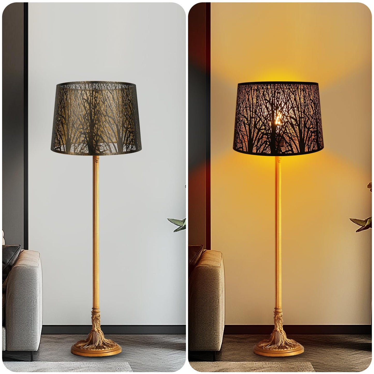 Forest Etched Lampshade – 14×16×11 Inch