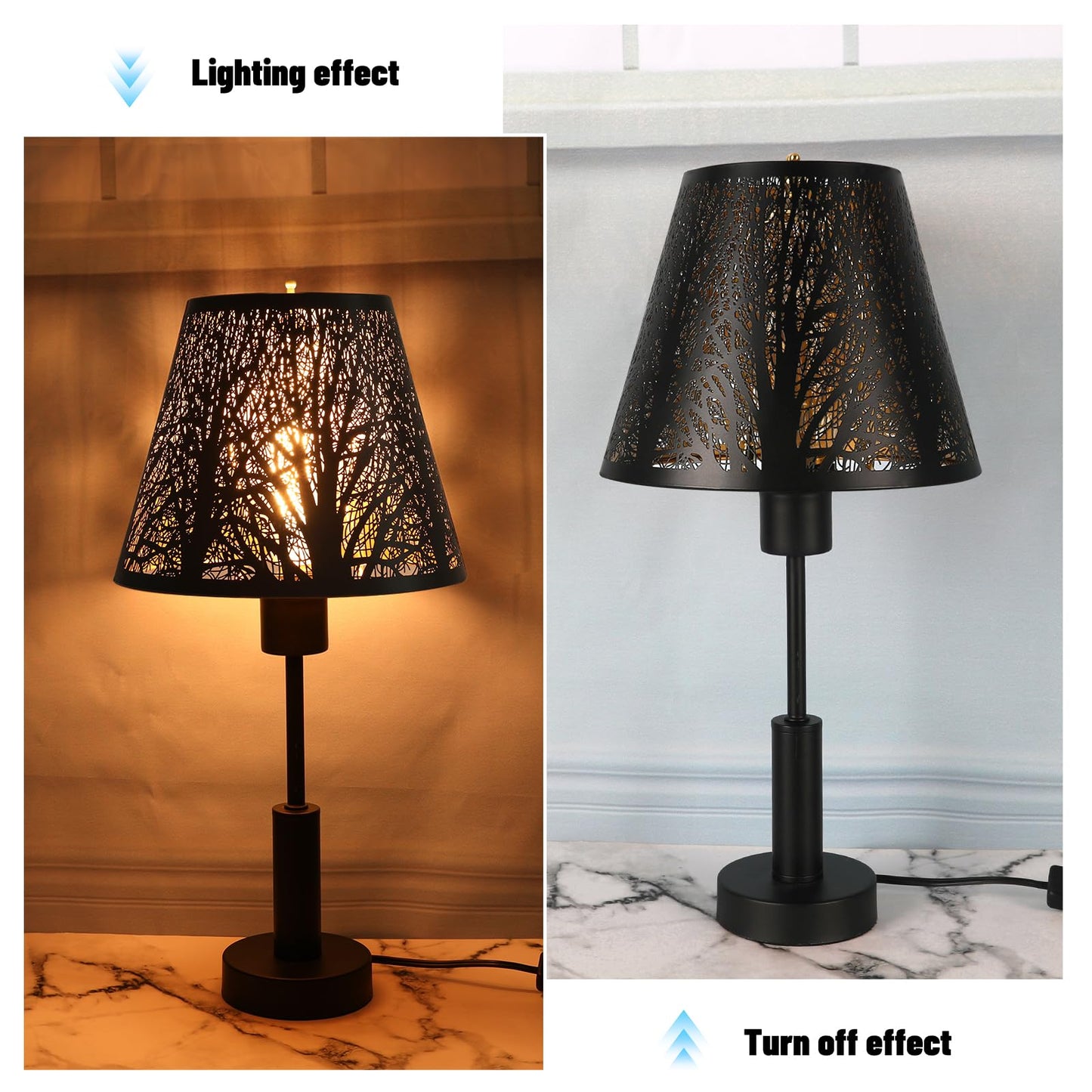 Etched Forest Metal Lampshade – 5×9×7 Inch