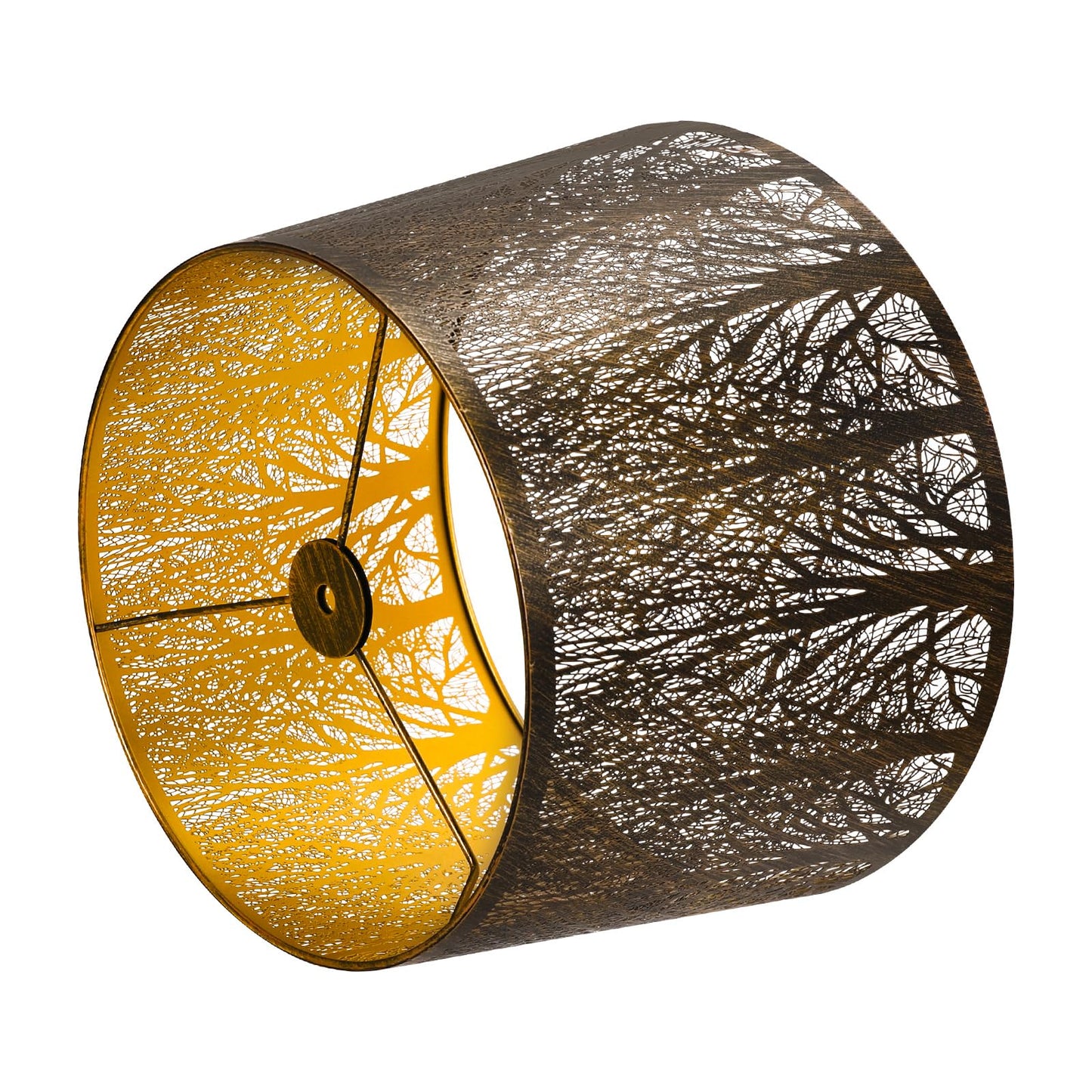 Antique Bronze Tree Etched Drum Lampshade – 10×12×8 Inch