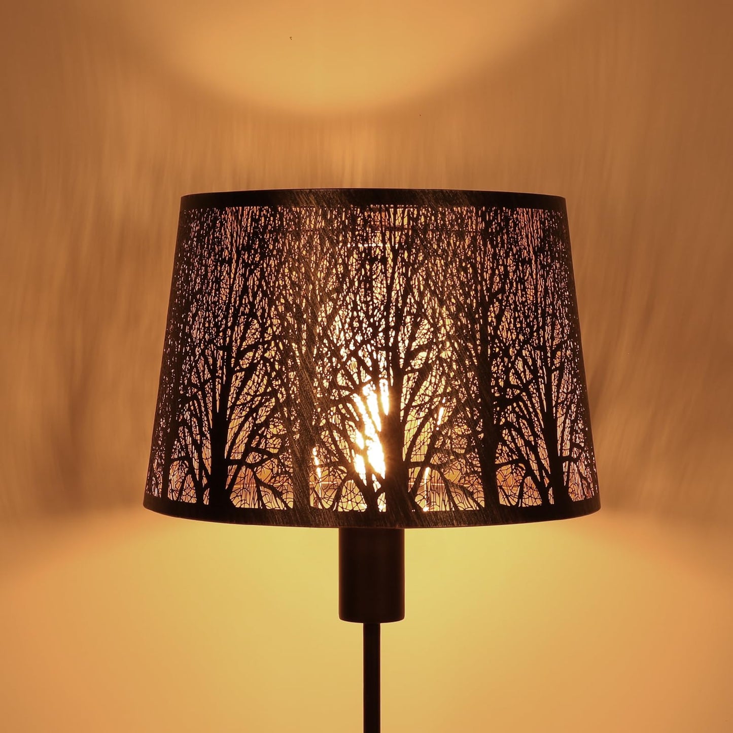 Antique Bronze Tree Etched Drum Lampshade – 10×12×8 Inch