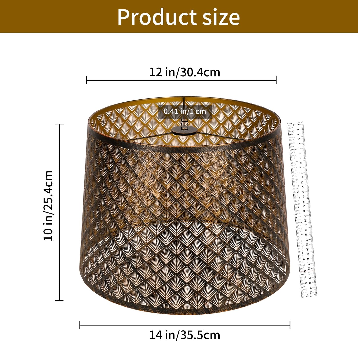 Arrow Design Etched Drum Lampshade – 12×14×10 Inch