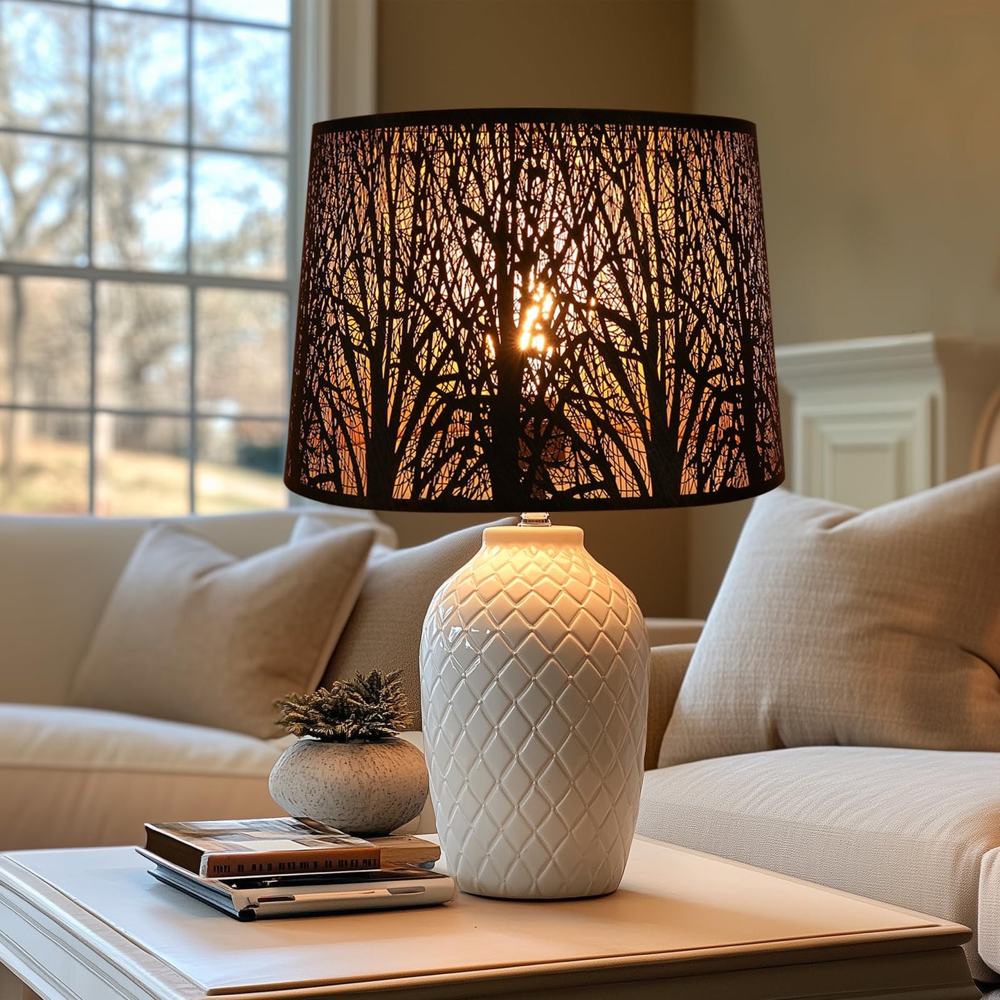 Forest Etched Lampshade – 14×16×11 Inch