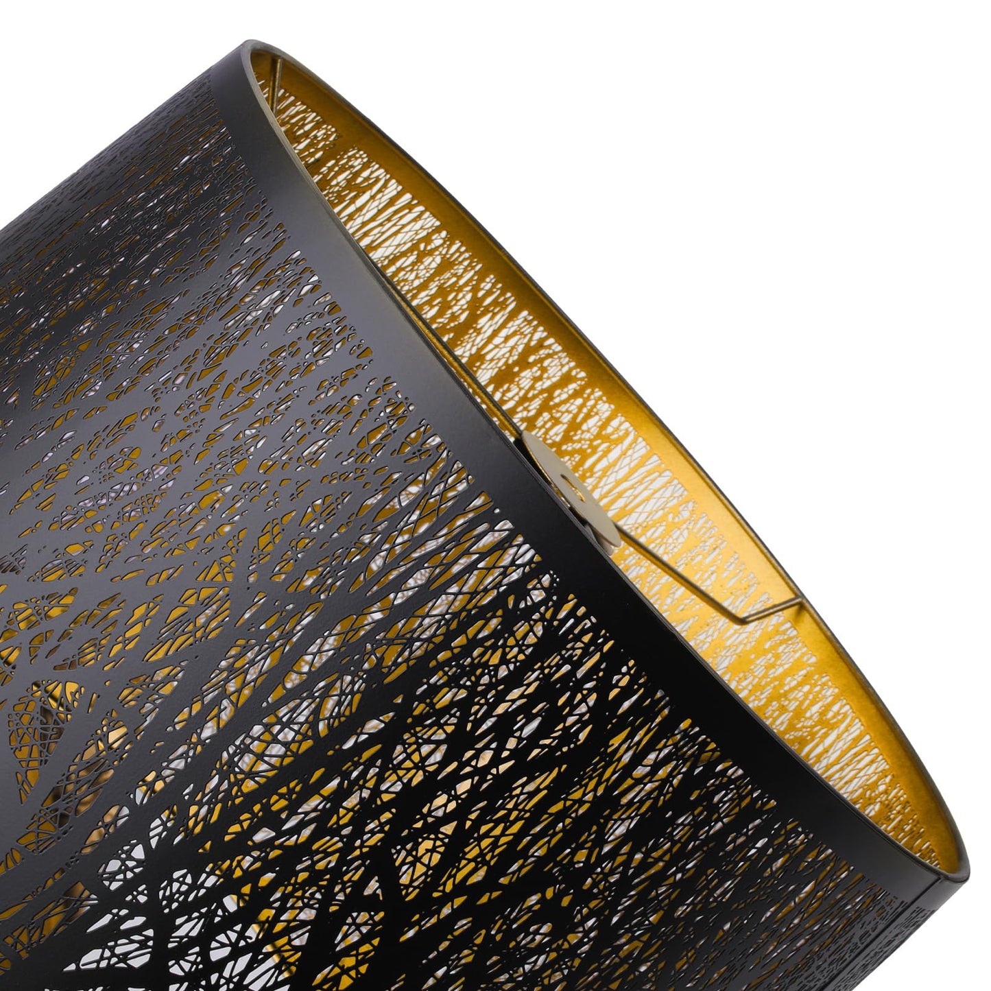 Tree Etched Metal Drum Lampshade – 12×14×10 Inch, Spider Fitter