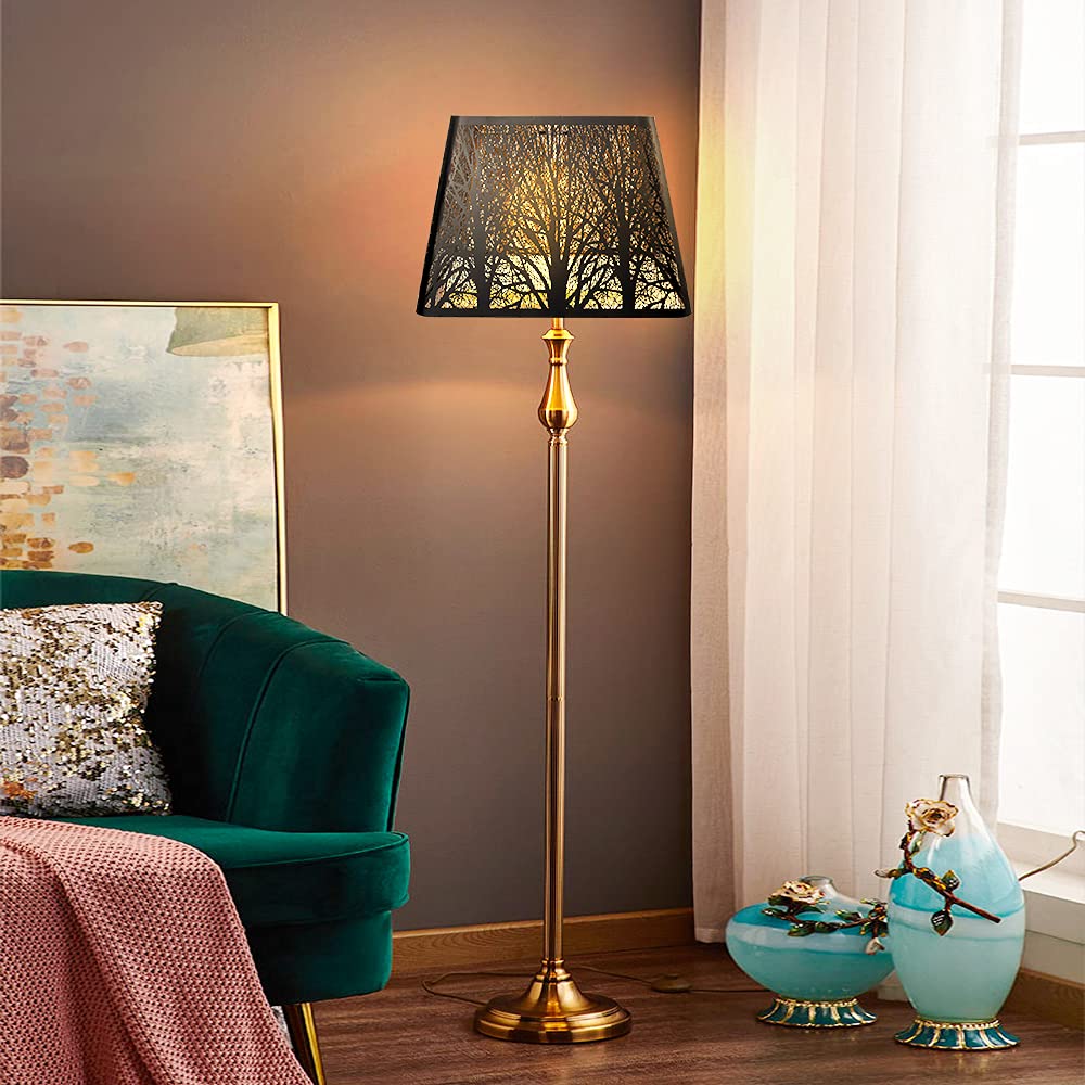 Square Tree Pattern Metal Lampshade – 9×12×8.8 Inch