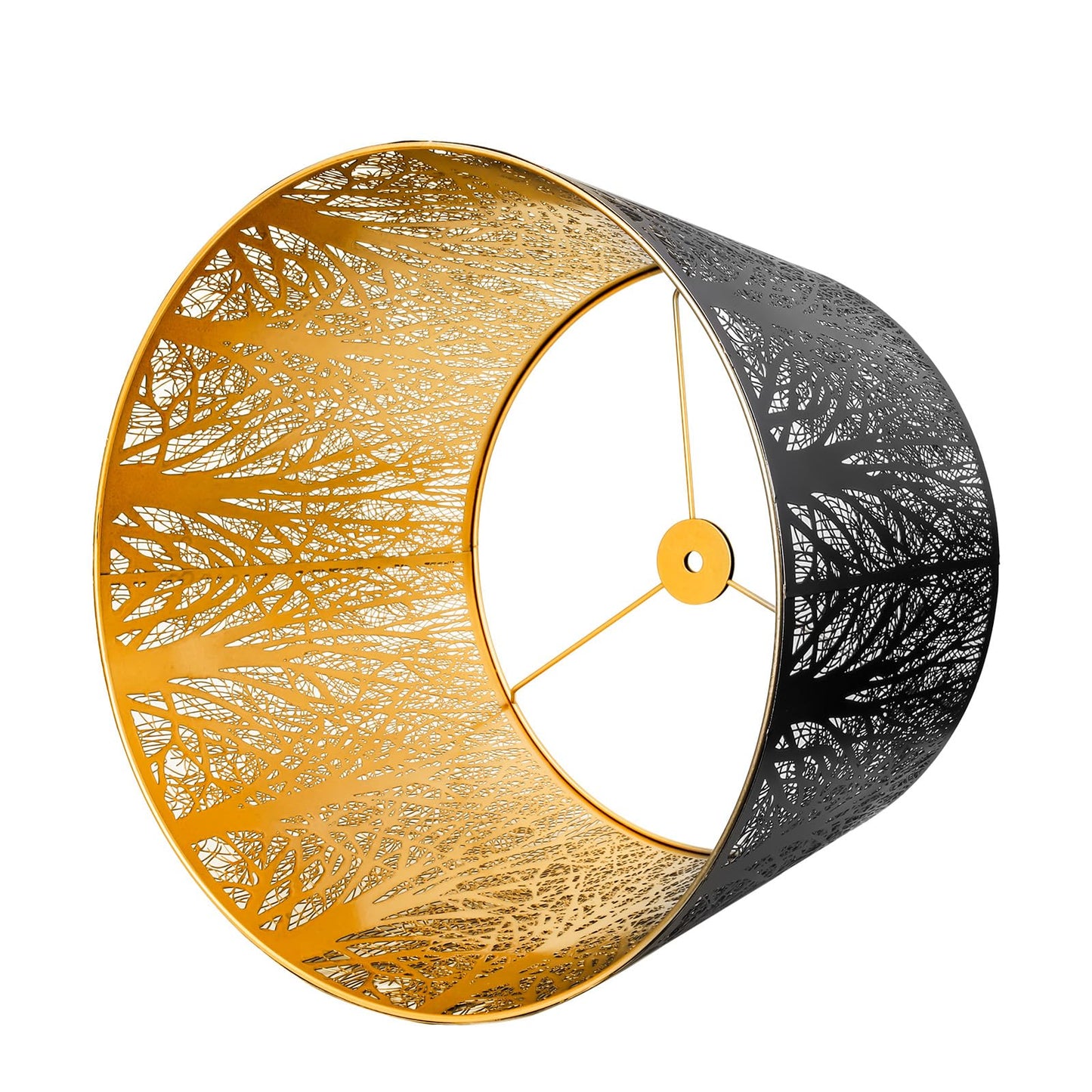 Tree Etched Metal Drum Lampshade – 12×14×10 Inch, Spider Fitter