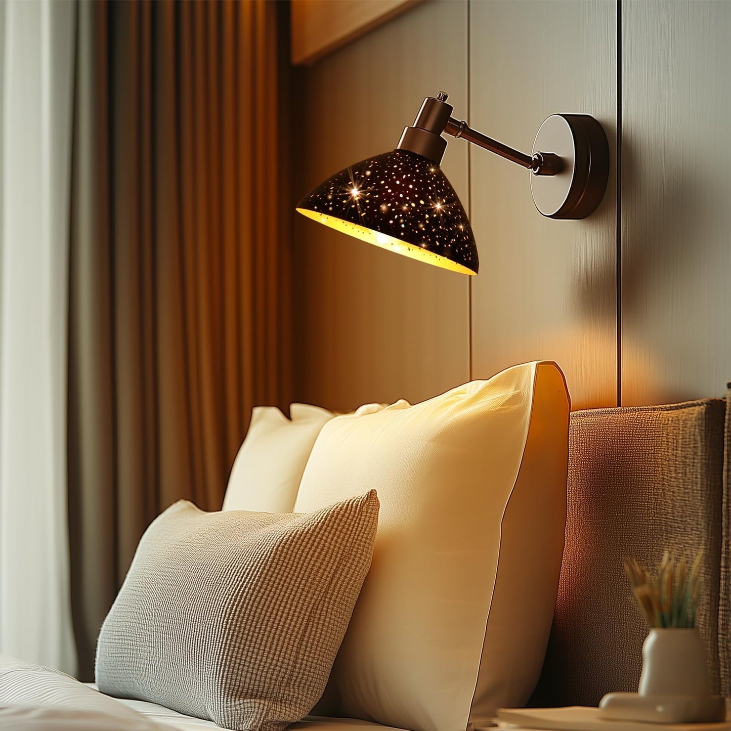 Torchiere Lamp Shade | Etched Stars Design with Screw-On Fitter