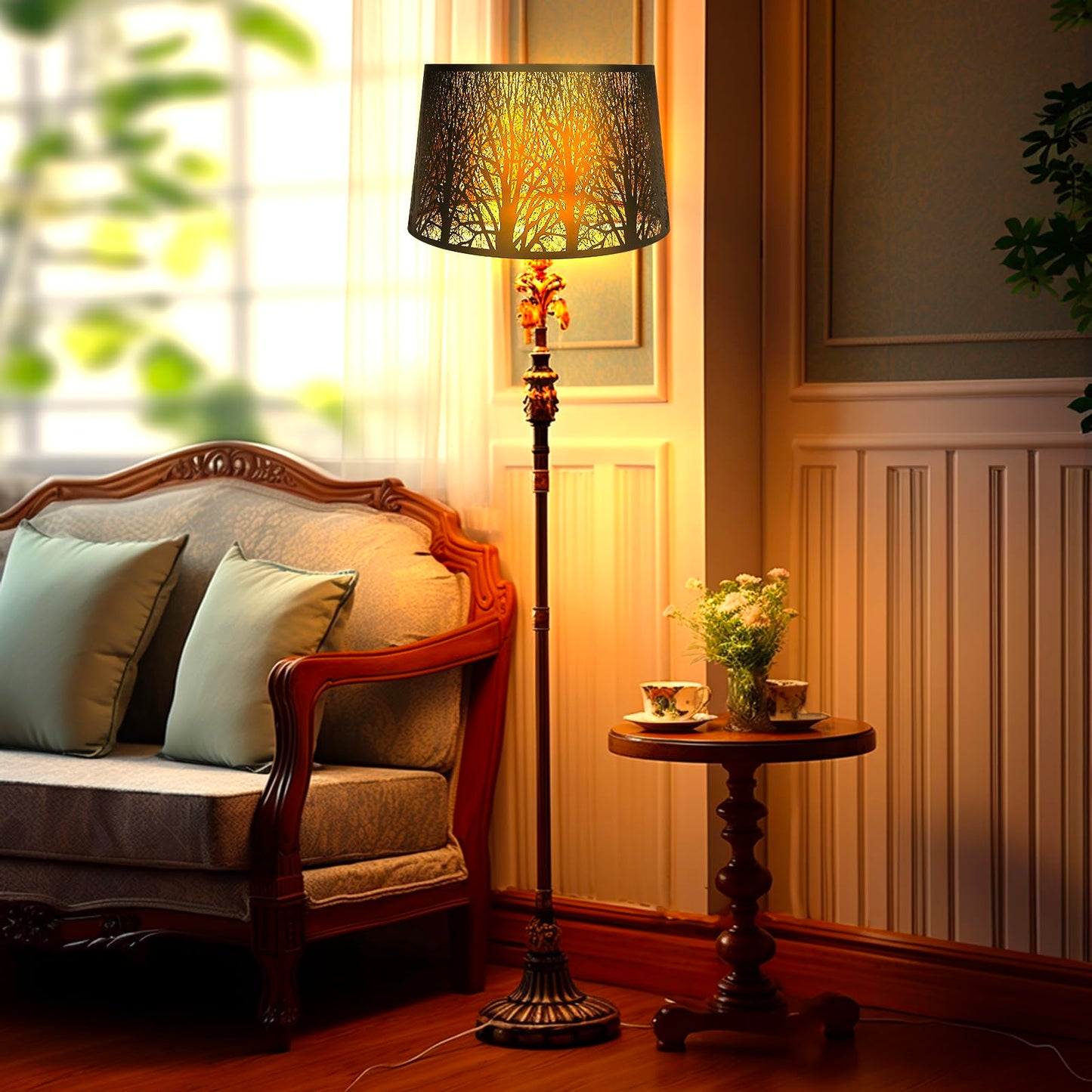 X-Large Drum Lampshade | Forest Design