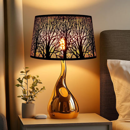 Gothic Oval Lampshade | Etched Forest Design