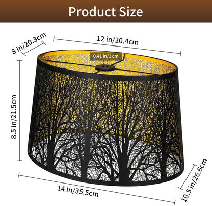 Gothic Oval Lampshade | Etched Forest Design