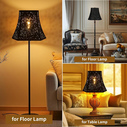 Square Cut Bell Lampshade | Etched Starry Sky Design