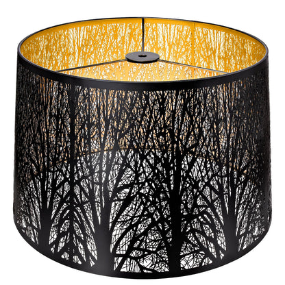 Tree Etched Metal Drum Lampshade – 12×14×10 Inch, Spider Fitter