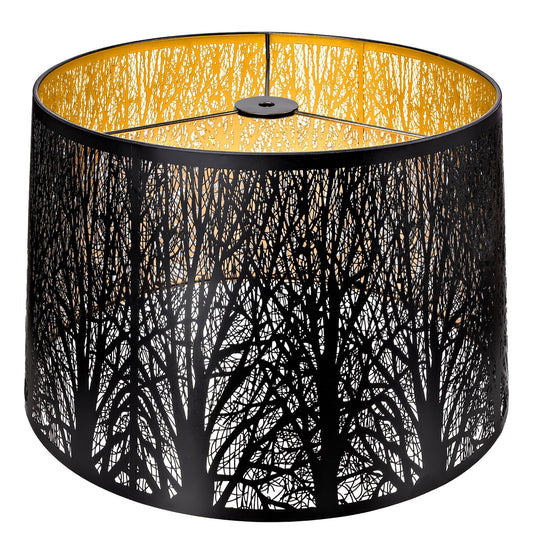Tree Etched Metal Drum Lampshade – 12×14×10 Inch, Spider Fitter