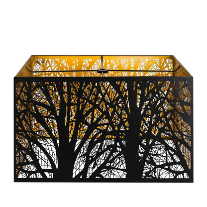 Black & Gold Rectangular Forest Lampshade – 8×14×9 Inch