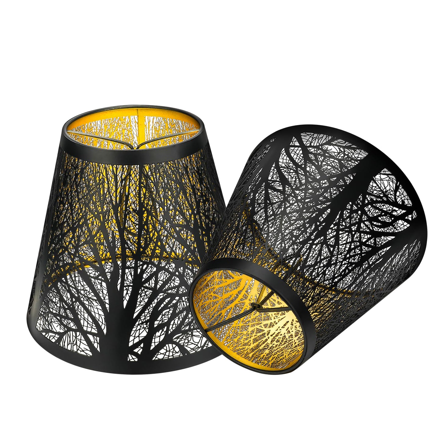 2-Pack Clip-On Chandelier Lamp Shades – Tree Pattern