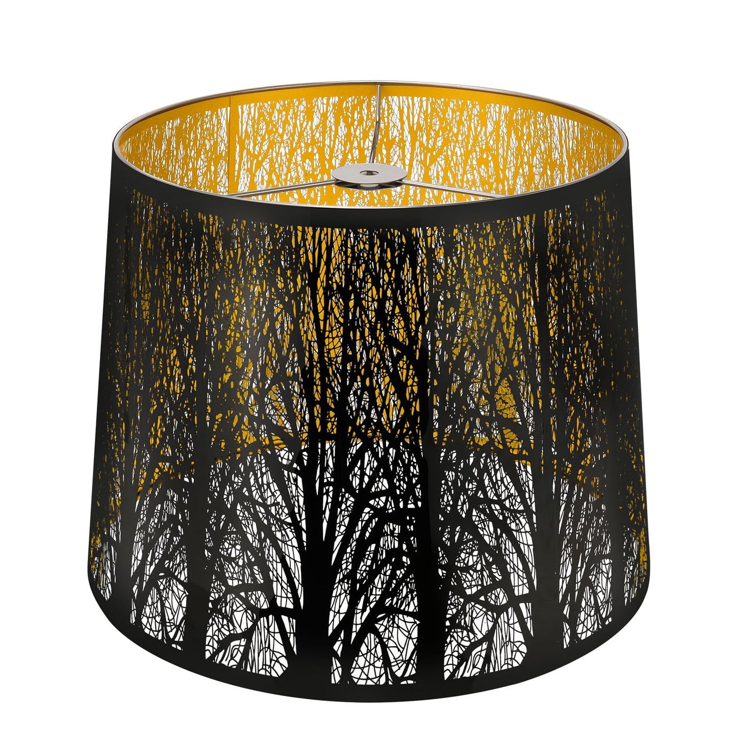 Stainless Steel Drum Lampshade | Etched Forest Design