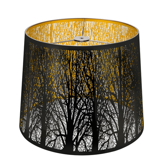 Stainless Steel Drum Lampshade | Etched Forest Design