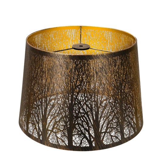 Antique Bronze Tree Etched Drum Lampshade – 10×12×8 Inch