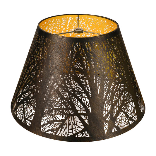 Bronze Gold Tree Pattern Barrel Lampshade – 7×13×7.8 Inch