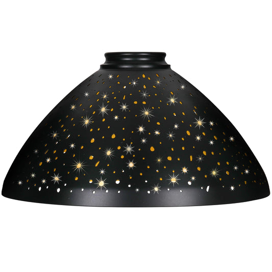 Torchiere Lamp Shade | Etched Stars Design with Screw-On Fitter