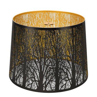 Large Drum Lampshade | Modern Metal Forest Mirror Effect