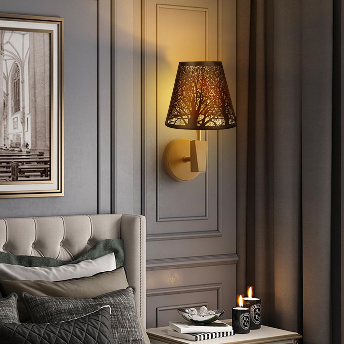 2-Pack Clip-On Chandelier Lamp Shades – Tree Pattern