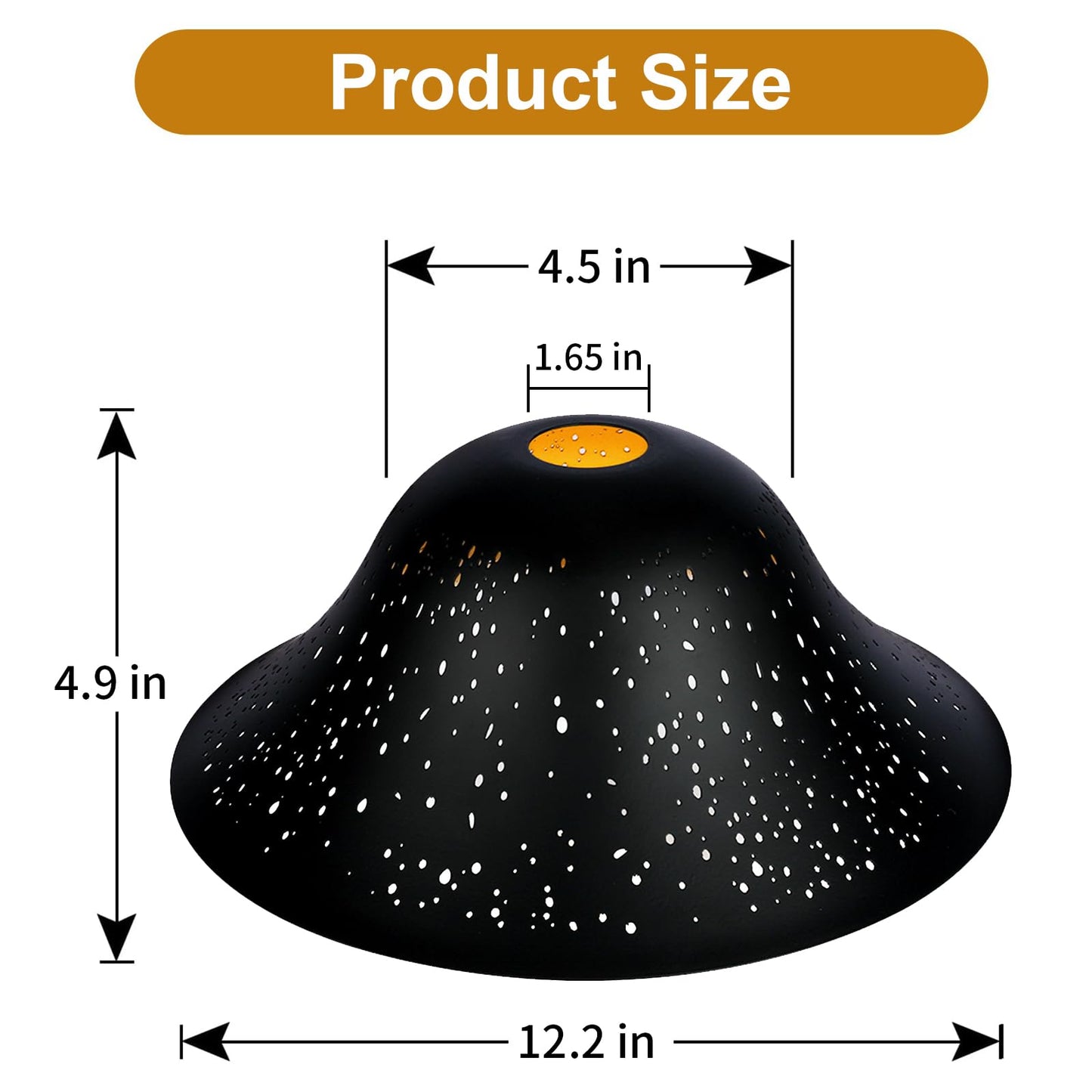 Torchiere Star Etched Floor Lamp Shade – 12.2×4.9×7.5 Inch | 1.65" Fitter