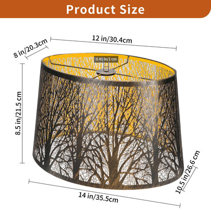 Gothic Oval Lampshade | Etched Forest Design