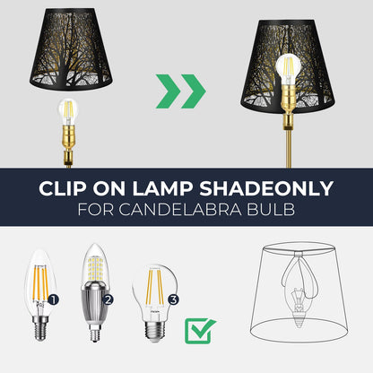 2-Pack Clip-On Chandelier Lamp Shades – Tree Pattern