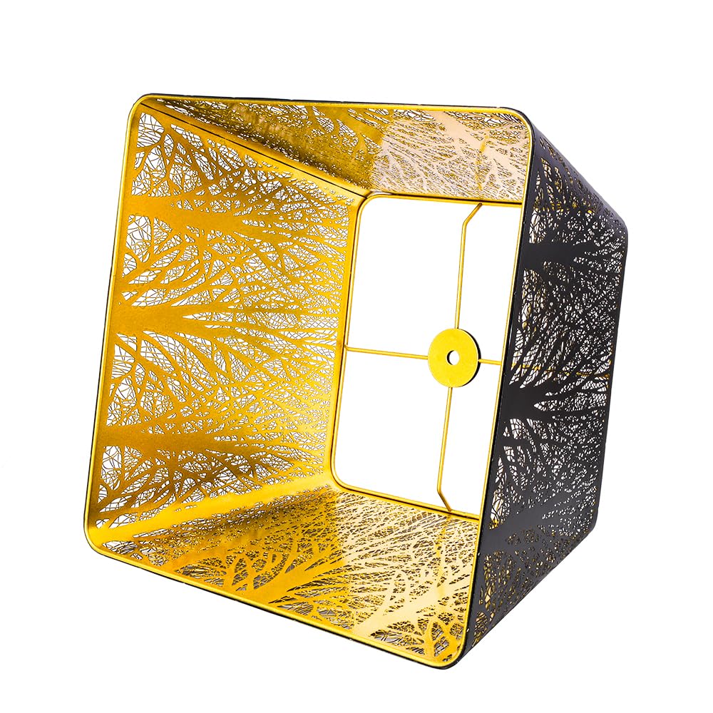 Square Tree Pattern Metal Lampshade – 9×12×8.8 Inch