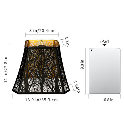 Rectangular Etched Forest Lampshade – 8×13.9×11 Inch