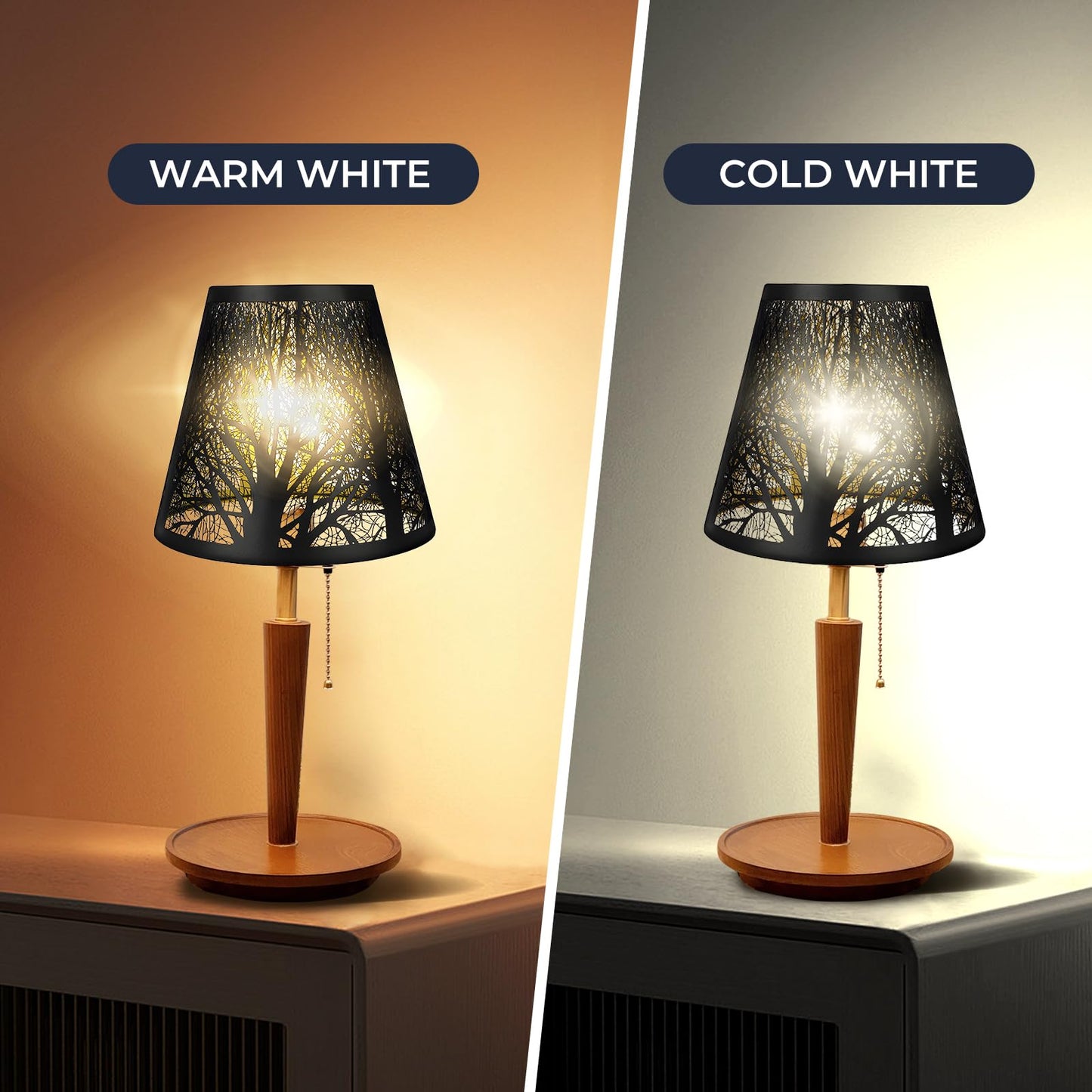 2-Pack Clip-On Chandelier Lamp Shades – Tree Pattern