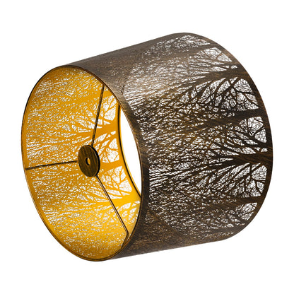 Antique Bronze Tree Etched Drum Lampshade – 10×12×8 Inch