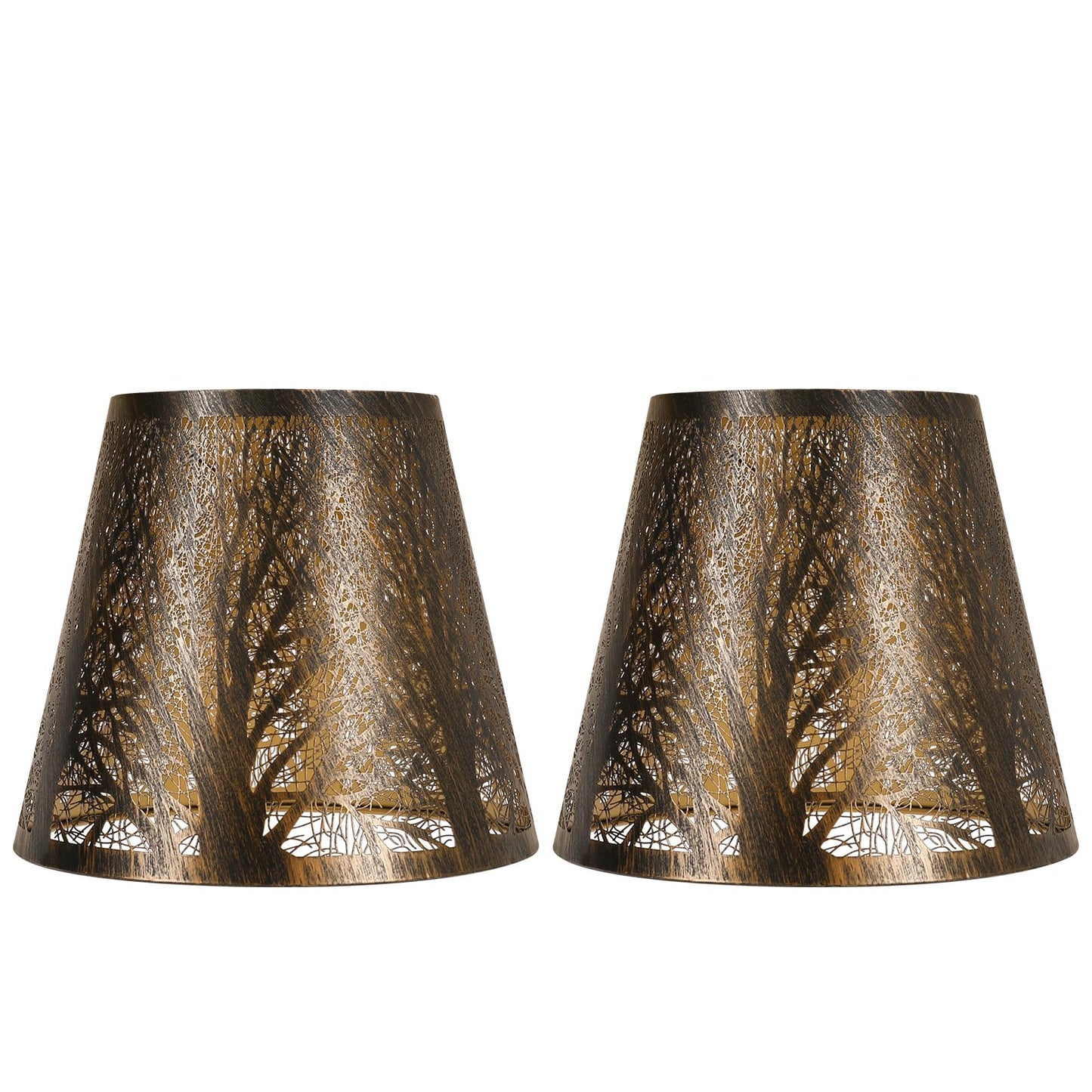 Clip-On Etched Forest Lampshade – 5×8×7 Inch
