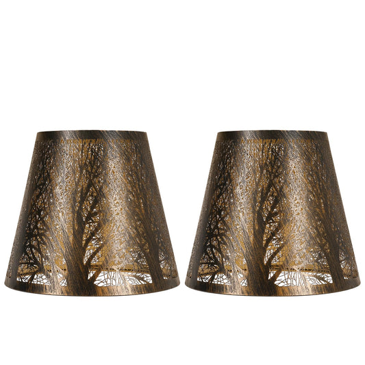 Clip-On Etched Forest Lampshade – 5×8×7 Inch