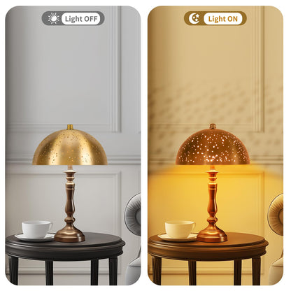 Clip-On Dome Lamp Shade | Hollowed Gold Design