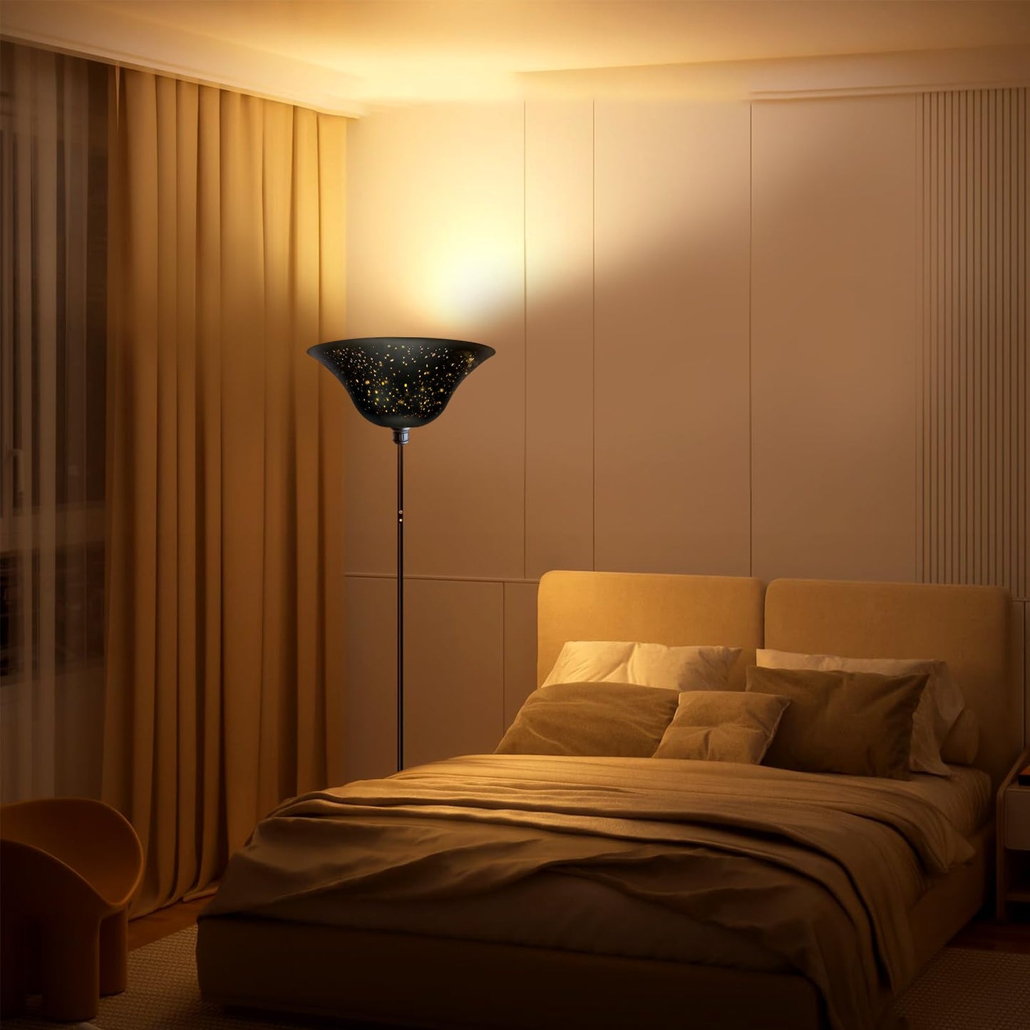 Torchiere Star Etched Floor Lamp Shade – 12.2×4.9×7.5 Inch | 1.65" Fitter