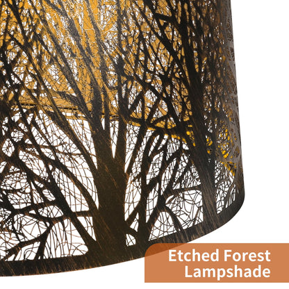Gothic Oval Lampshade | Etched Forest Design