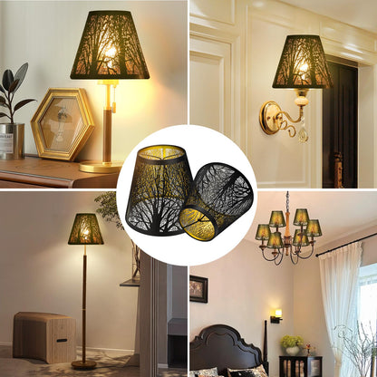 2-Pack Clip-On Chandelier Lamp Shades – Tree Pattern