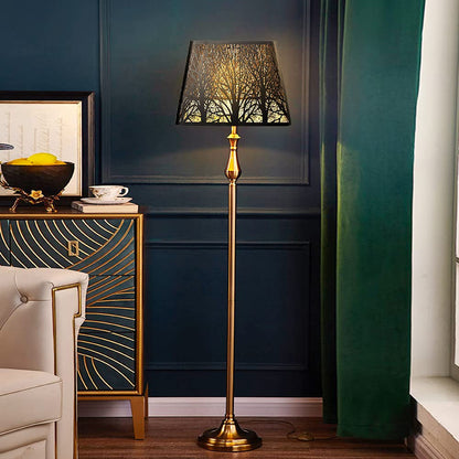 Medium Square Metal Lampshade | Tree Pattern Design